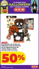 Folleto HEB Página 10: BOO! LO MEJOR PARA HALLOWEEN HOY Y MAÑANA TAMBIEN. H-E-B DESTINATION Holiday HR W PEGATINAS DE GEL