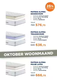 TotaalBED folder Pagina 13: Matras alpina traagschuim €636,75, Matras alpina pulse latex €666,75