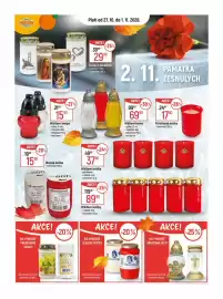 Globus leták týden 44 Strana 17: Hřbitovní lampa €15,90, Svíčky s obrázkem €29,90