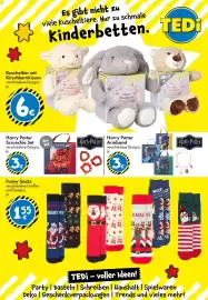 TEDi Prospekt Seite 25: Warm Plushfriend Kuscheltier mit Kirschkernekissen €6,00, Harry Potter Armband €3,00