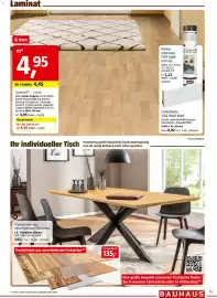 Bauhaus Prospekt Seite 11: Laminat*2 €4,45, Tischplatte 'Bambus' €145,00