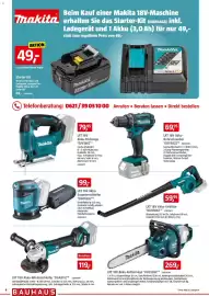 Bauhaus Prospekt Seite 4: LXT 18V Akku-Kettensäge 'DUC353Z' €269,00, Makita LXT 18V Akku-Stichsäge 'DJV186Z' €79,95