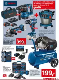 Bauhaus Prospekt Seite 5: Scheppach Winkelschleifer-Set 'C-ATB15/1-X' €79,00, BOSCH 3 Tool Kit €399,00