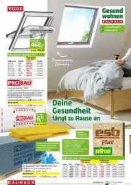 Bauhaus Prospekt Seite 8: VELUX Schwingfenster Kunststoff 'GGU' €468,00, PROBAU Trennwandplatte 'TWP1' €6,17