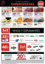 Folleto Disco Página 1: Milanesa de cuadrada de novillito €14.999,00, Matambre fresco/congelado de novillito €13.999,00