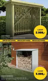XL-BYG tilbudsavis Side 61: Lysbeck Brændely €2.999,00, Woodstock brændeskur €5.999,00