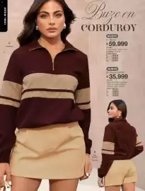 Catálogo Carmel Página 60: Buzo en corduroy €59.999,00, B- falda short 640402 €35.999,00