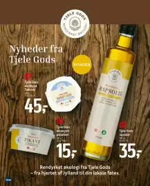 Føtex tilbudsavis uge 43 Side 35: Tjele Gods økologisk pikantost €15,00, Tjele Gods rapsolie €35,00