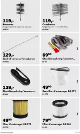 Biltema kundeavis Side 22: Skaft til rørrenser/ovnsbørste €129,00, Glassfiberpakning/kamintet €69,90