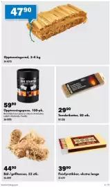 Biltema kundeavis Side 8: Opptenningsved €47,90, Biltema tennbriketter €29,90