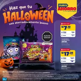 Catálogo Makro Página 1: Arcor caramelos sangrientos €7,10, Arcor caramelos surtidos €17,20
