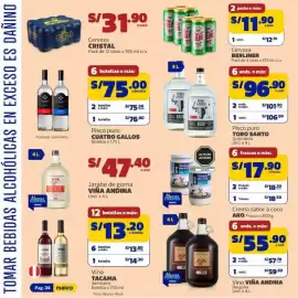 Catálogo Makro semana 43 Página 4: TOMAR BEBIDAS ALCOHÓLICAS EN EXCESO ES DANINO pack ERLI CRISTAL S/31.90 Cerveza CRISTAL