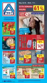 Folheto ALDI semana 44 Página 1: Golden Seafood tentáculos de pota €3,99, Ambiano secador multistyler conjunto €14,99