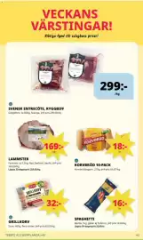 Tempo reklamblad vecka 44 Sida 4: Barilla spaghetti €16,00, Scan grillkorv €32,00