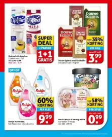 Hoogvliet folder week 44 Pagina 4: Alle Robijn wasmiddel €9,99, Optimel drinkyoghurt €1,85