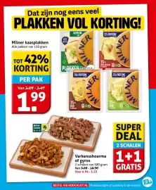 Hoogvliet folder week 44 Pagina 5: Varkensshoarma of gyros €4,94, Alle Milner kaasplakken €1,99