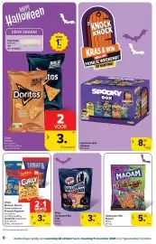 Carrefour folder Pagina 6: Chips Monster Munch Curly Lorenz en Pretzels Elephant €3,40, Minis Halloween Mix €3,99