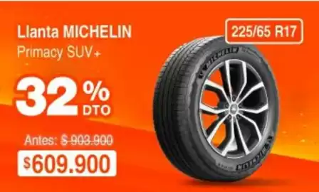 Catálogo Alkosto Página 4: Michelin - llanta primacy suv+ €609.900,00