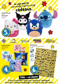 TEDi folder Pagina 5: Kussen licentie €4,00, Plaid licentie €6,00