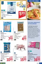 Metro Flugblatt Seite 15: Süßwasser Garnelen Tiger €10,99, Frocean Seeteufel Filet €7,09