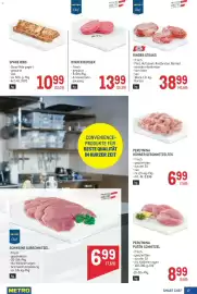 Metro Flugblatt Seite 17: Rinder Steaks €38,99, Perutnina Hühner geschnetzeltes €6,99