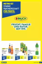 Metro Flugblatt Seite 5: Rauch Zitronensaft 100% €1,95, Happy Day Spezialitäten €1,89