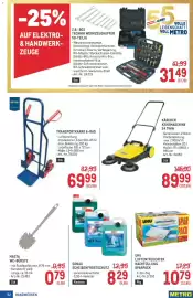 Metro Flugblatt Seite 52: Mucci Transportkarre 6-Rad €69,99, Kärcher Kehrmaschine S4 Twin €89,99