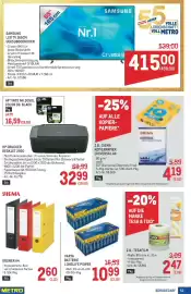 Metro Flugblatt Seite 53: Samsung LED TV 165CM €415,00, Sigma Ordner A4 €2,60