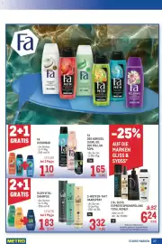 Metro Flugblatt Seite 27: Glem Vital Shampoo €1,83, 3-Wetter-Taft Haarspray €3,32