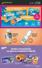 Můjobchod leták Strana 1: Dobrá voda ochucená bílé hrozny €16,90, Müller müllermilch s banánovou příchutí €21,90