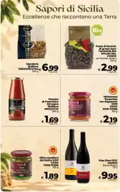 Volantino Coop Pagina 16: Passata di pomodoro siciliano Rinascita €1,69, Pasta di Semola di grano duro Tumminia Bio €2,99