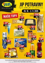 Jip leták týden 44 Strana 20: Gutes Land čerstvý sýr bylinky €33,90, Mcennedy párky hot dog €34,73