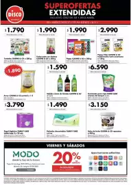 Folleto Disco Página 6: Pañuelos descartables €1.490,00, Papel higiénico doble hoja €3.790,00