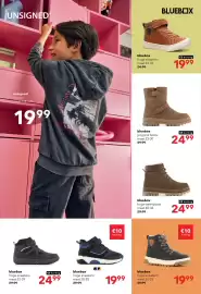 Scapino folder Pagina 14: Unsigned jongens hoodie met backprint zwart €19,99, Blue Box jongens biker boots bruin €24,99