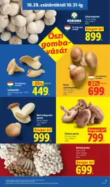 Lidl akciós újság hét 44 Oldal 3: 10.29. csütörtöktől 10.31-ig KORONA GOMBAIPARI EGYESÜLÉS ŐSZI gomba- vásár Jó választás a
