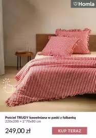 Homla gazetka Strona 6: Pościel Trudy bawełniana w paski z falbanką 220x200+2x70x80 cm Homla €249,00