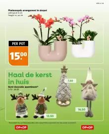 Poiesz folder week 44 Pagina 33: Phalaenopsis arrangement in sierpot €15,00, Kerst decoratie assortiment €12,50