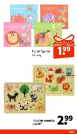 Wibra folder Pagina 29: Houten knopjes puzzel €2,99, Puzzel figuren €1,99