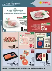 Volantino Conad City Pagina 4: i Freschissimi ARTISTI DELLA QUALITÀ LA QUALITÀ, DA FILIERA CONTROLLATA, TUTTA ITALIANA CARNE