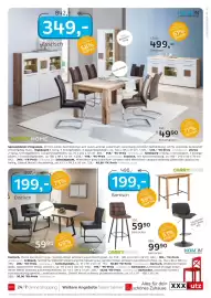 XXXLutz Prospekt Seite 15: Esstisch €349,00, Barhocker €59,90