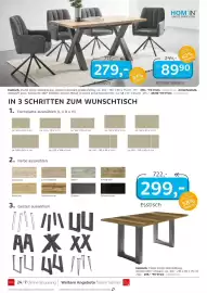 XXXLutz Prospekt Seite 18: HOM'IN Esstisch €279,00, HOM'IN Armlehnstuhl €89,90