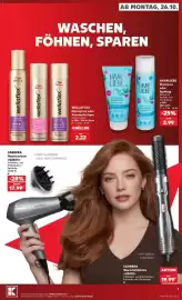 Kaufland Prospekt Seite 7: Wella WellaFlex Haarspray oder Schaumfestiger €2,22, HAARLIEBE Shampoo oder Spülung €2,99