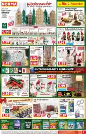 Norma Prospekt woche 45 Seite 5: Weihnachtliche Dekofigur €3,99, Bella casa Teleskop-Weihnachts-figur €7,99