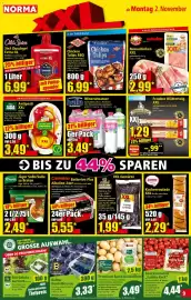 Norma Prospekt woche 45 Seite 9: PERLA TABLE FOODS Antipasti XXL Grüne €3,49, Mineralwasser hella €3,49