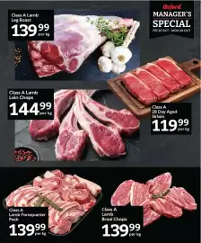 Oxford Freshmarket catalogue Page 4: Class A Lamb Braai Chops €139,99, Class A Lamb Forequarter Pack €139,99