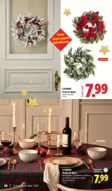Folheto Lidl Página 18: A+ - toalla de mesa €7,99, Com - cora de natal €7,99