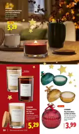 Folheto Lidl Página 28: A+ - vela aromática en bola de vidrio €3,99, A+ - vela arnstica en copo com paido e adabita €5,29