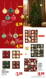 Folheto Lidl Página 7: A+ - conjunto de bolas de natal €6,99, A+ - conjunto de enfeites de natal €9,99