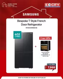 ECity catalogue Page 4: Ро DUBAI HOME FESTIVAL 16 OCT-1 NOV 2026 SAMSUNG Bespoke T Style French Door Refrigerator