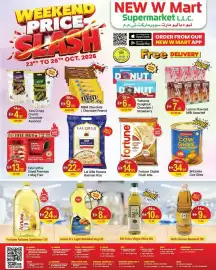 New W Mart leaflet Page 2: Yara crispy crunch chocolate assorted €4,95, M&m chocolate / chocolate peanut €9,95